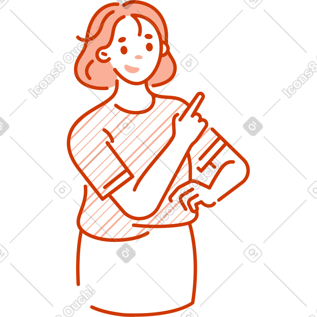Ilustração de Mulher apontando para cima em no estilo Natty baixar em PNG, SVG
