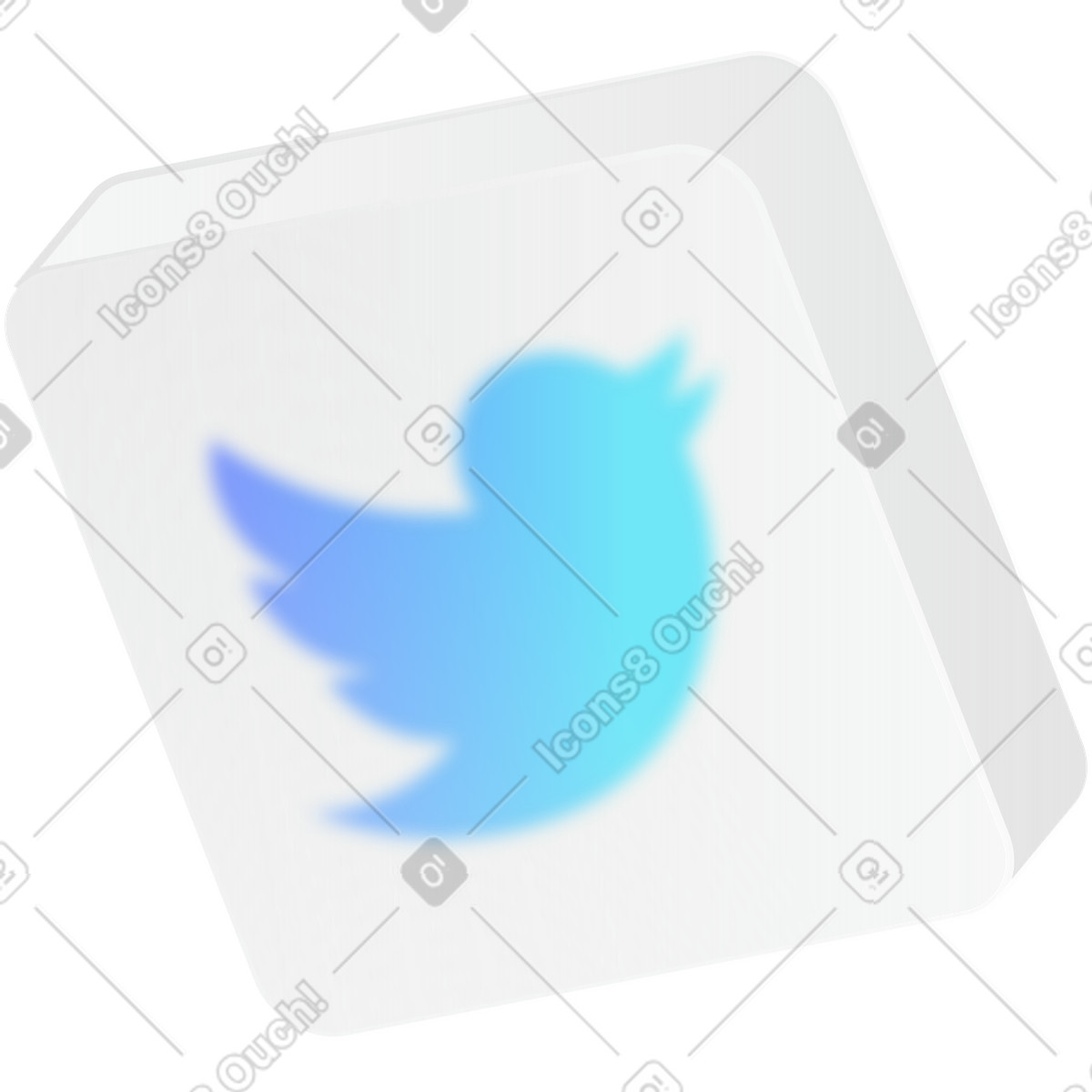 Ilustración Icono de twitter en estilo Morphis a descargar en PNG y SVG