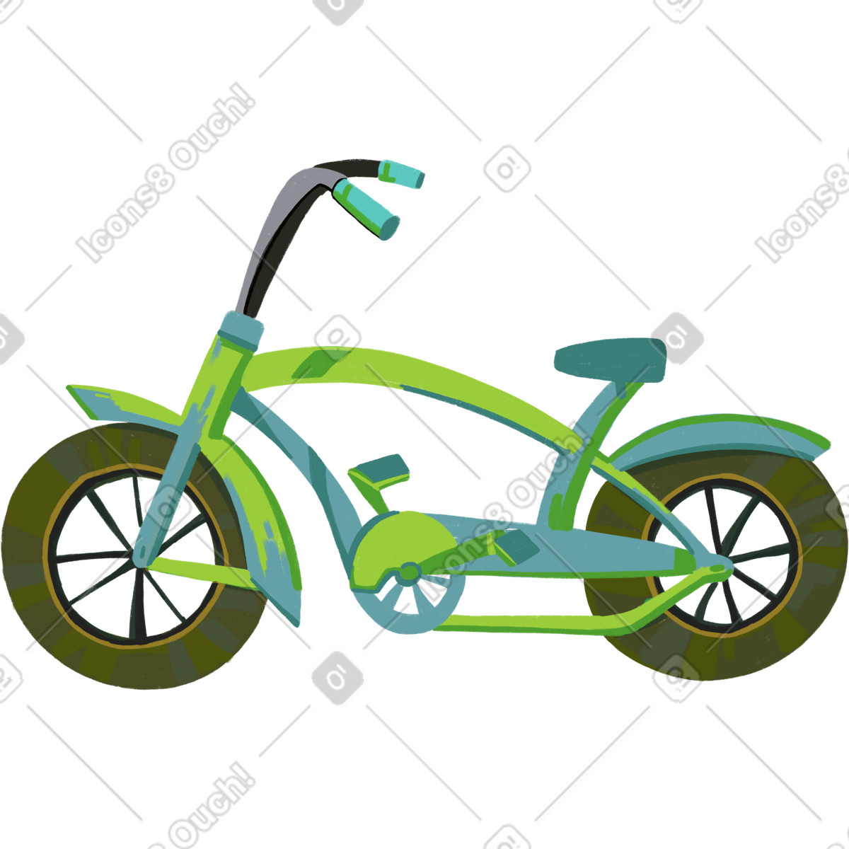 Illustration Vélo dans le style Atomic à télécharger aux formats PNG, SVG