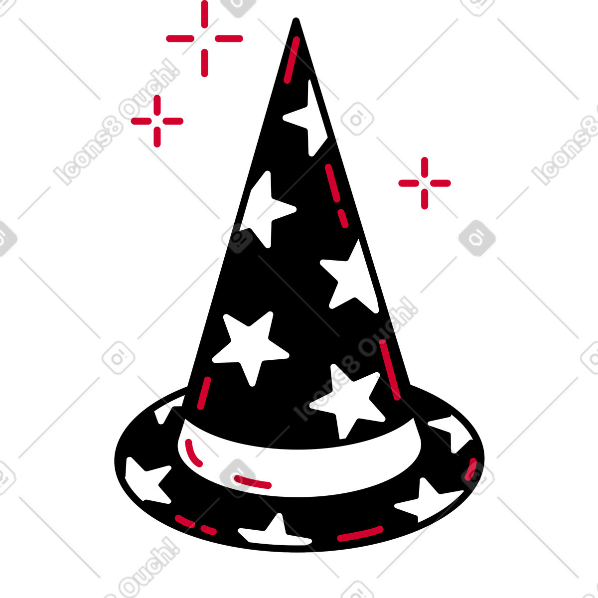 Ilustração de Chapéu mago em no estilo Ruby para baixar em PNG, SVG