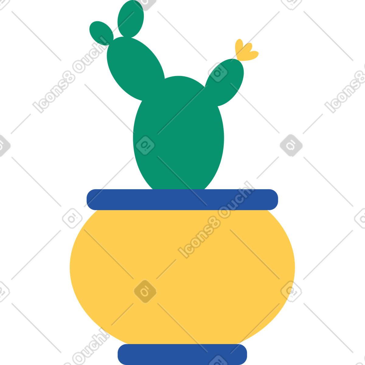 Cactus illustration in Spot style download in PNG, SVG