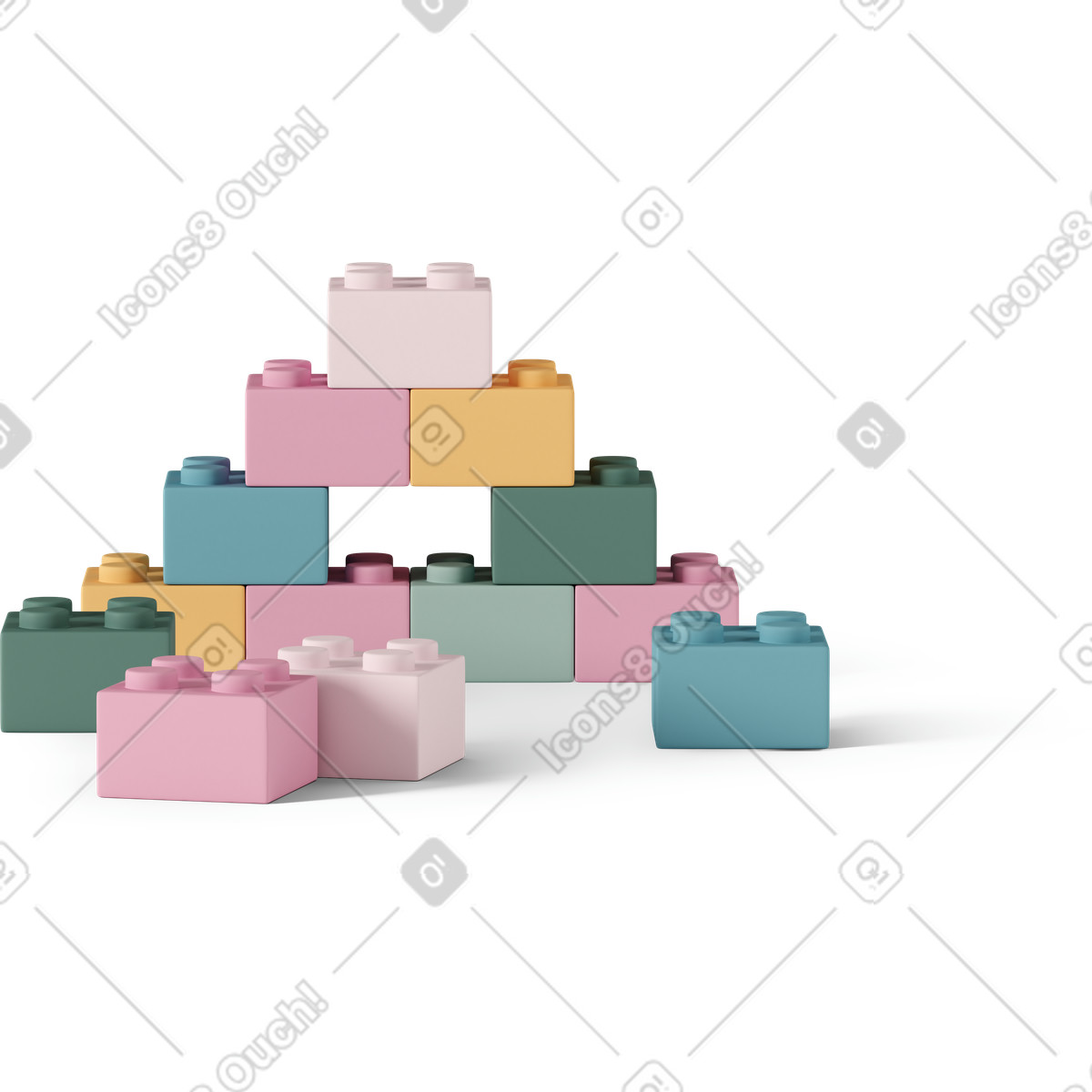 3D Casual life スタイルの Lego bricks のイラストをPNG、SVG形式でダウンロード
