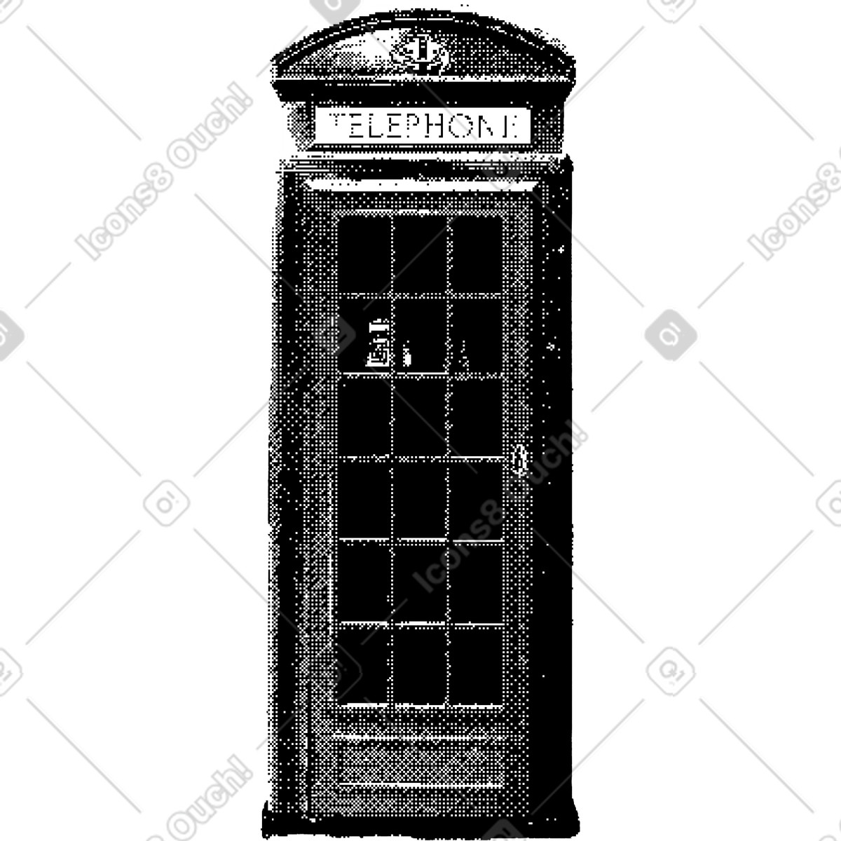 Bitmap スタイルの Red telephone box のイラストをPNG、SVG形式でダウンロード
