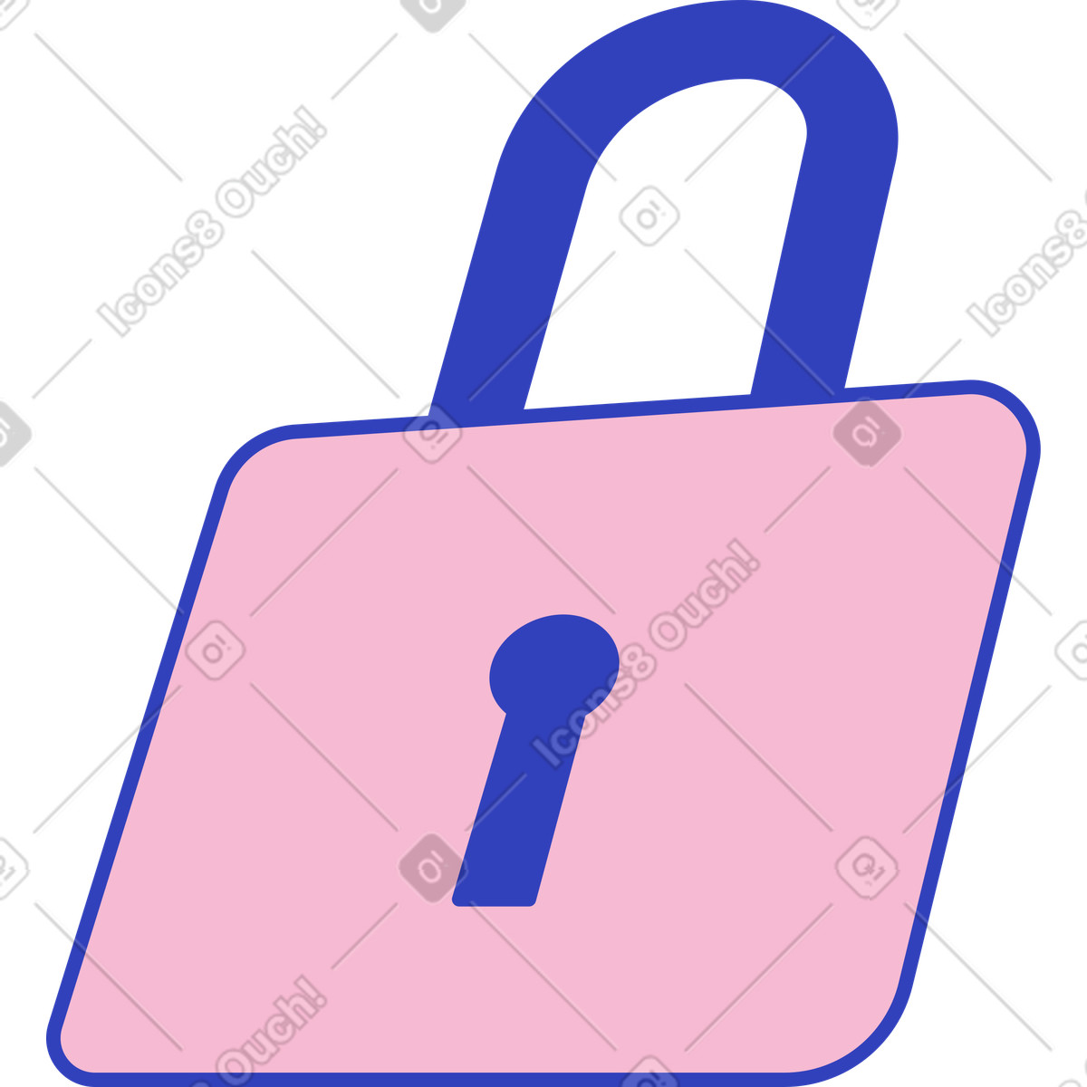 Lock illustration in Eyeful style download in PNG, SVG