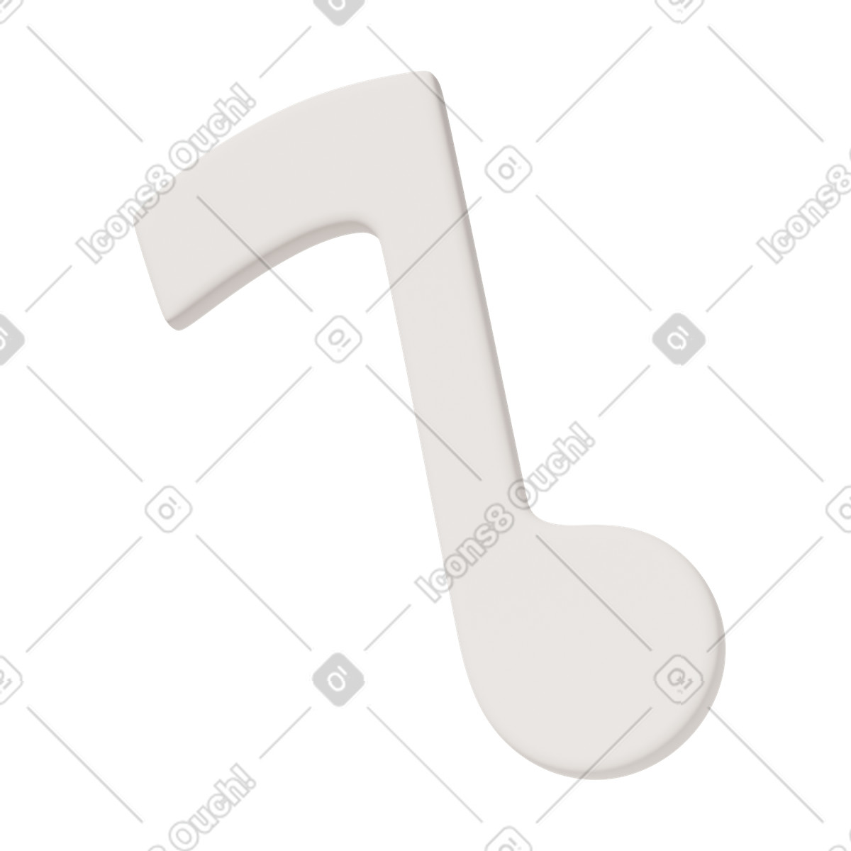 Illustration Close up of white musical note dans le style 3D Casual life à télécharger aux formats PNG, SVG