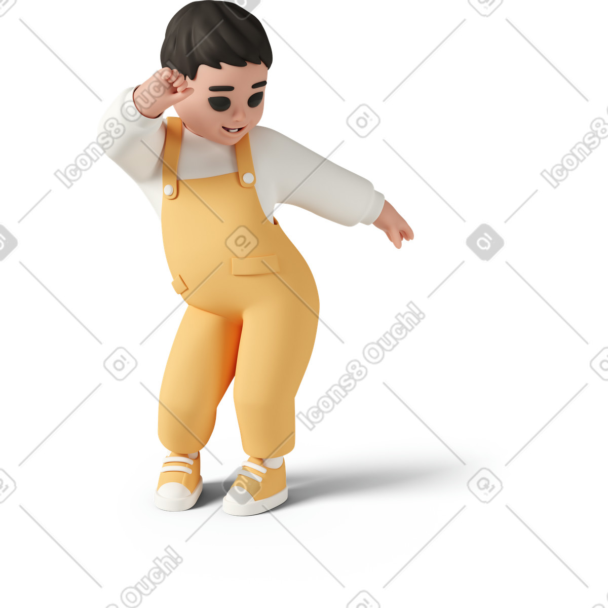 Illustration Baby dancing dans le style 3D Casual life à télécharger aux formats PNG, SVG