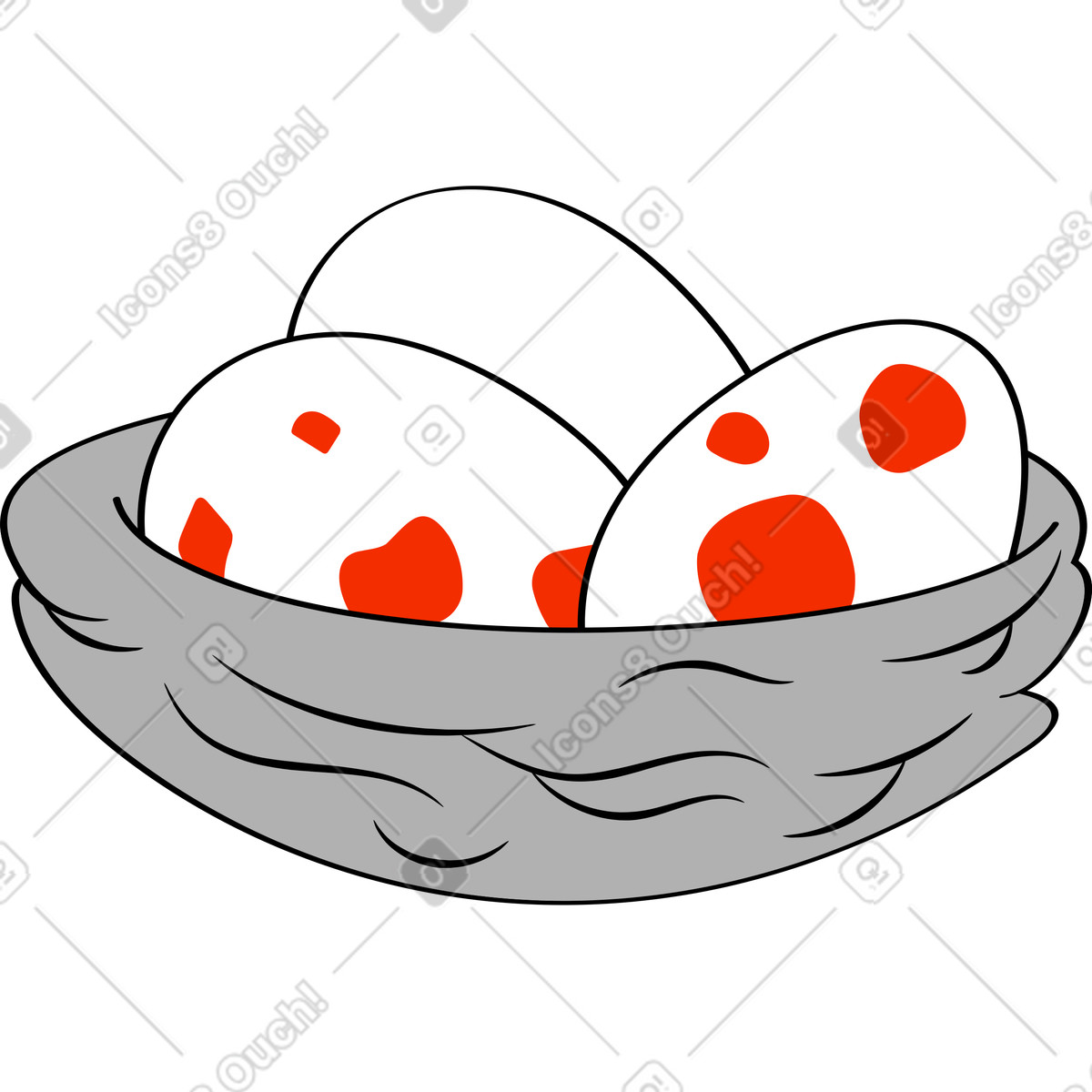 Illustration Des œufs dans le style Looney à télécharger aux formats PNG, SVG