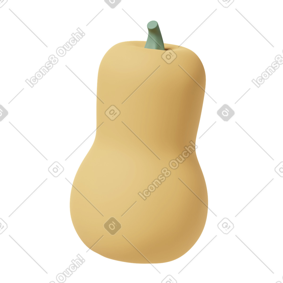 Butternut squash illustration in 3D Casual life style download in PNG, SVG