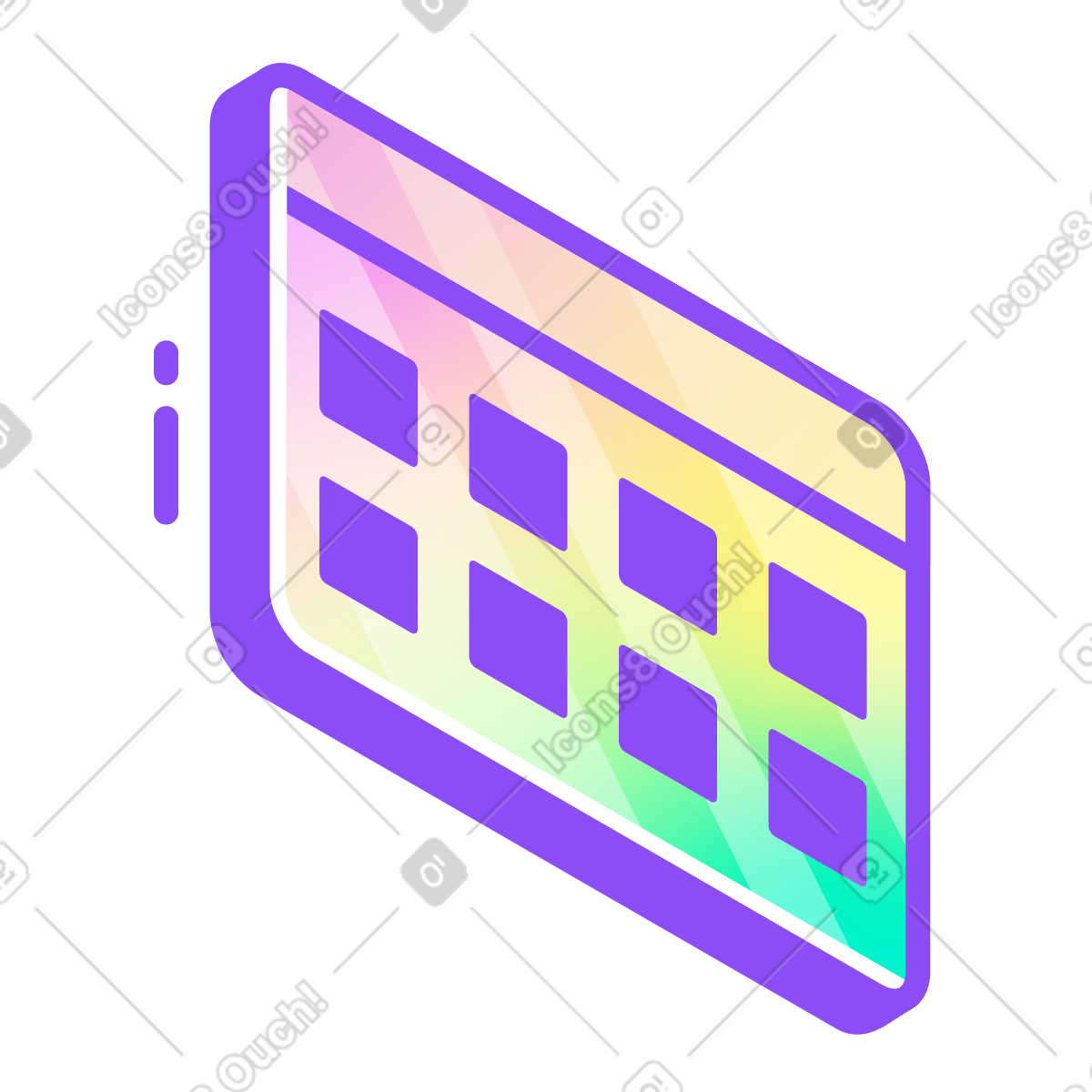 Ilustración Calendario en estilo Holographic a descargar en PNG y SVG