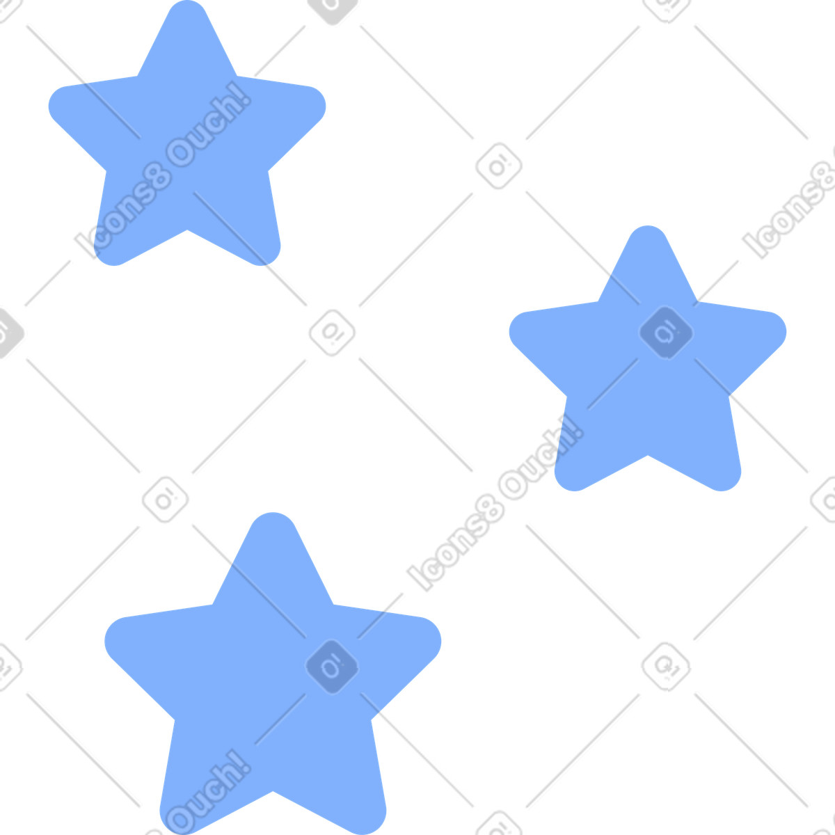 Stelle decorative illustrazione animata in stile Pablita scaricabile in GIF, Lottie (JSON), AE