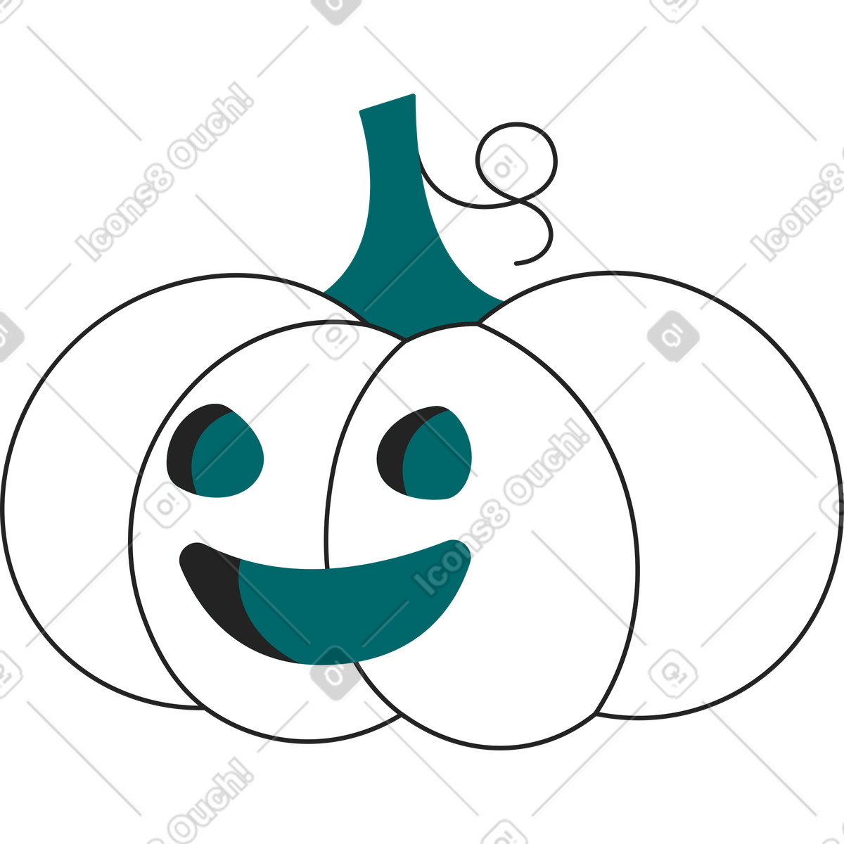 Pumpkin illustration in Sammy Line style download in PNG, SVG