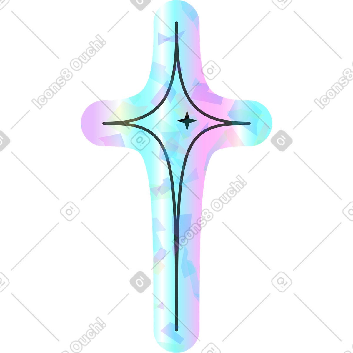 Illustration Étoile dans le style Holostickers à télécharger aux formats PNG, SVG