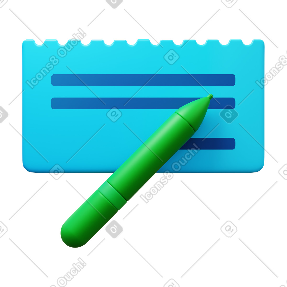 Scheckbuch-Illustration im 3D Fluency-Stil als Download in PNG, SVG