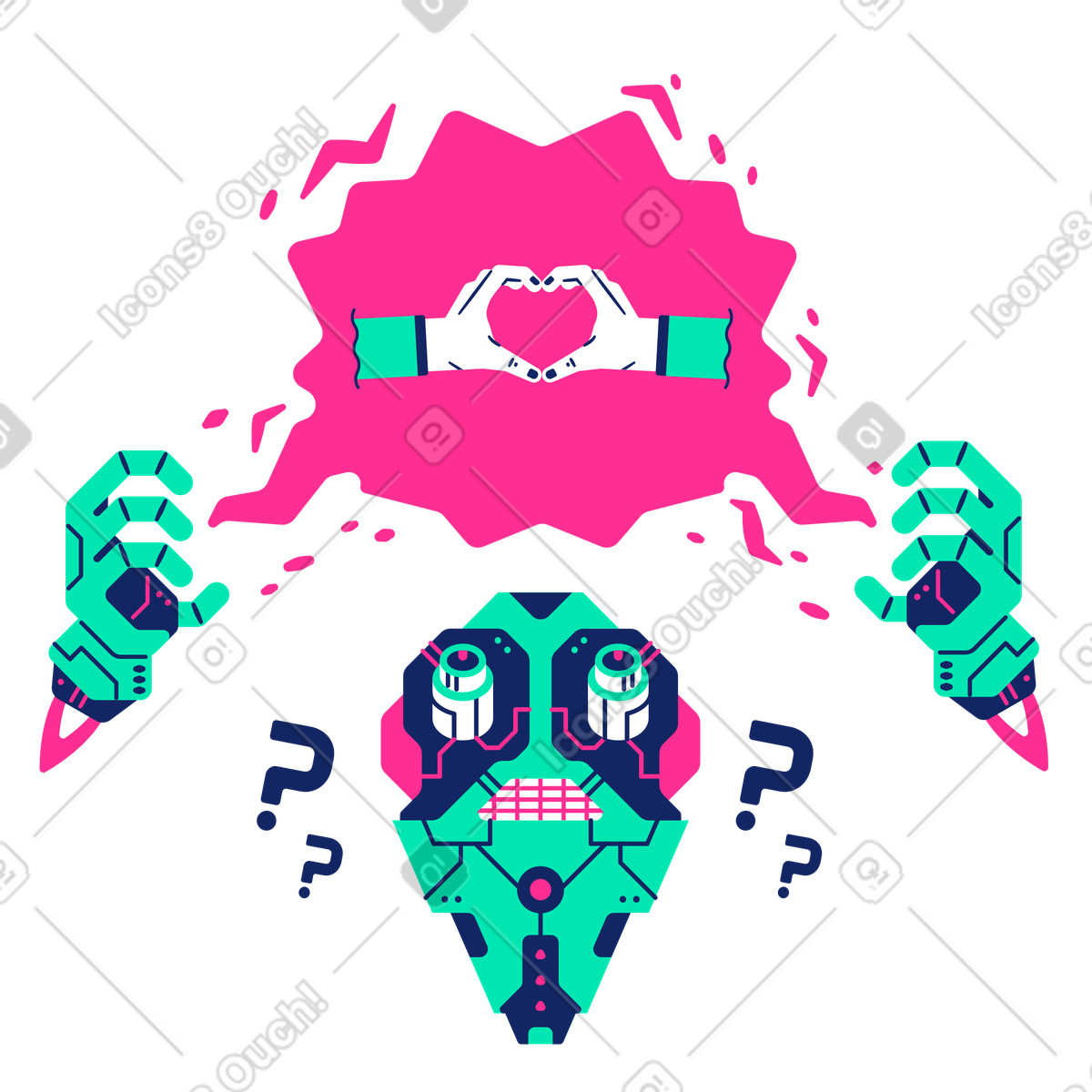 Ilustração de O que é amor? em no estilo Cyborg para baixar em PNG, SVG