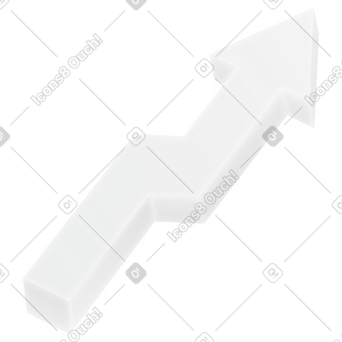 Ilustración Flecha de cristal gris en estilo Typography a descargar en PNG y SVG