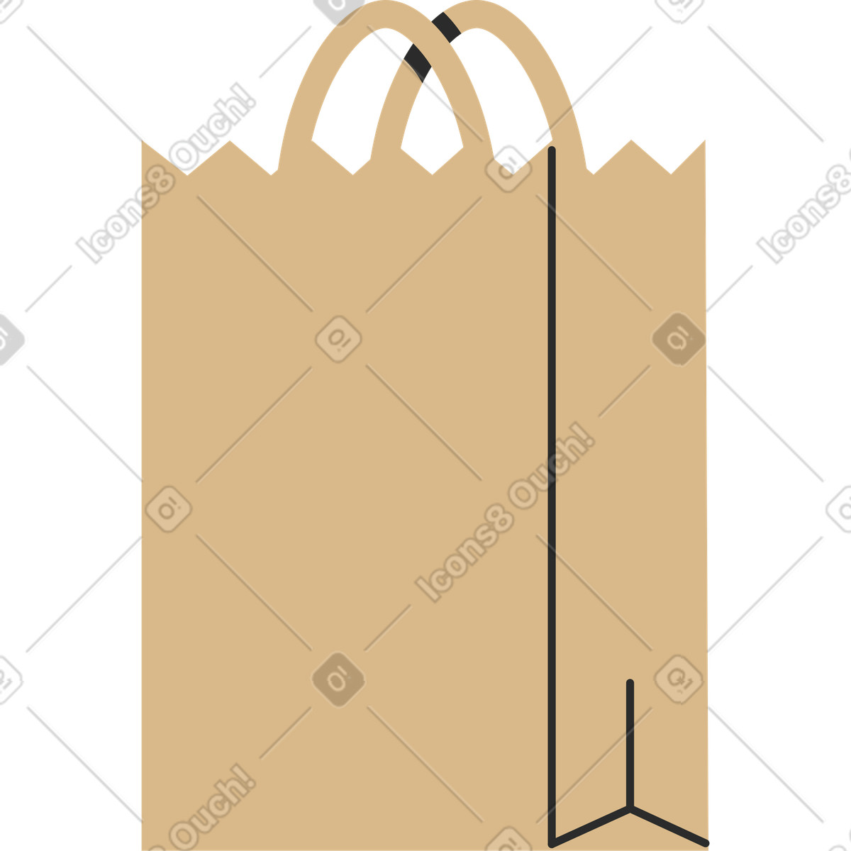 下载 Marginalia 风格的 Beige paper bag 插画，支持 PNG、SVG 格式