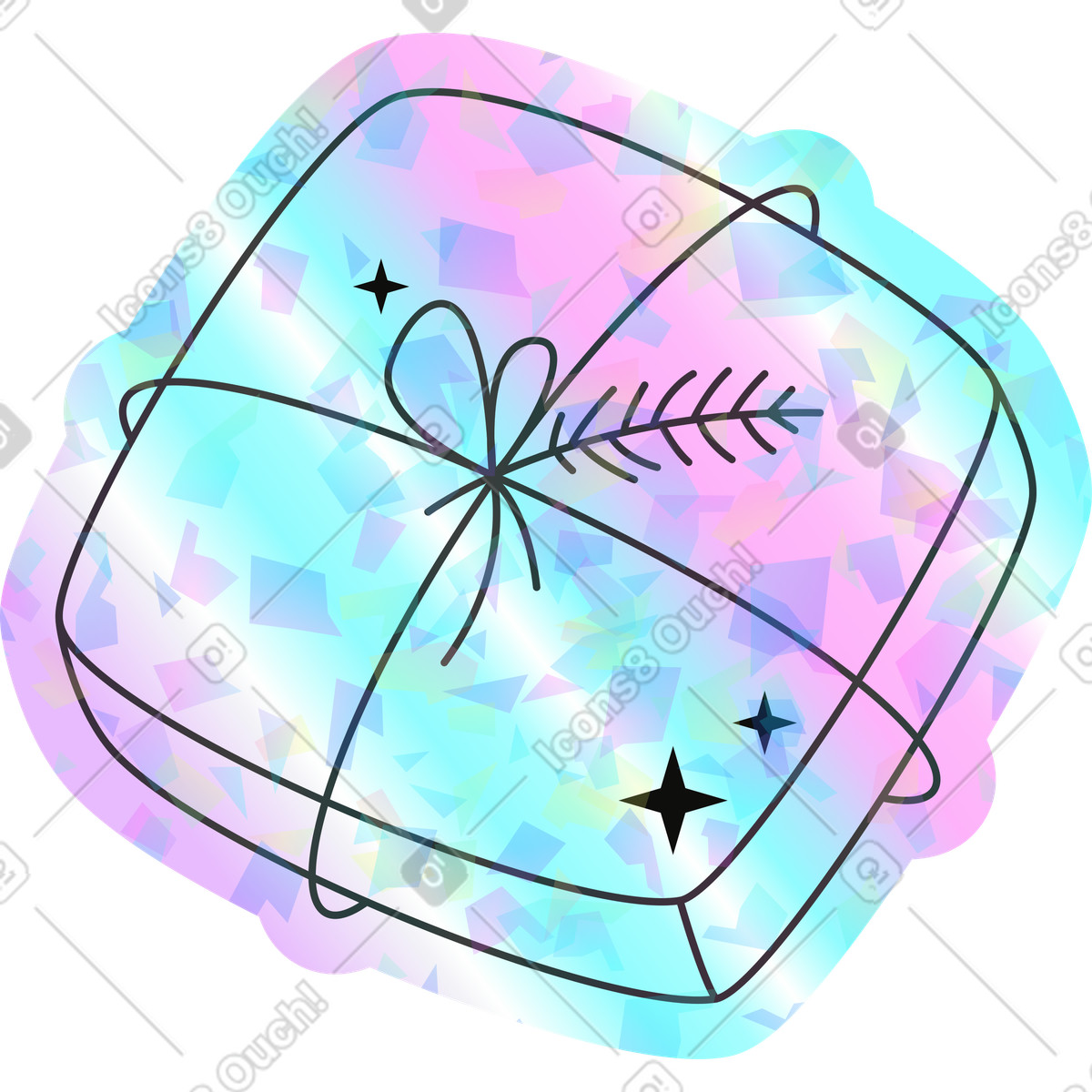 Ilustración Regalo en estilo Holostickers a descargar en PNG y SVG