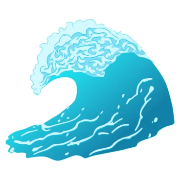 A large ocean wave forming the shape of a brain cresting