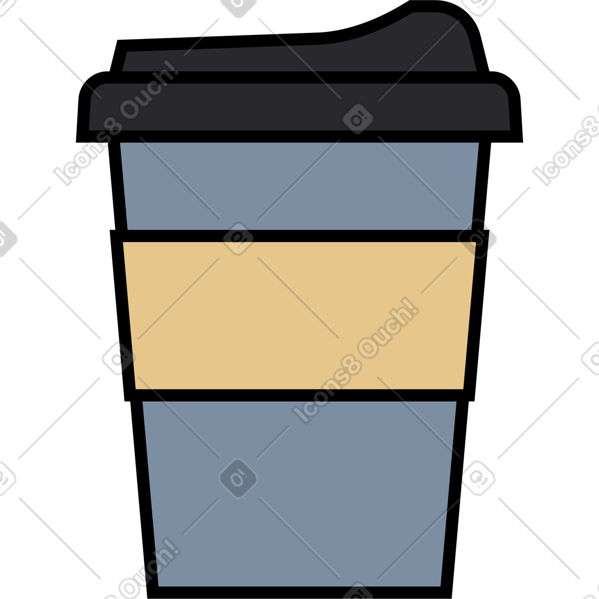Kindy スタイルの 紙のコーヒーカップ のイラストをPNG、SVG形式でダウンロード