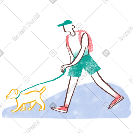 遛狗的男人 PNG, SVG