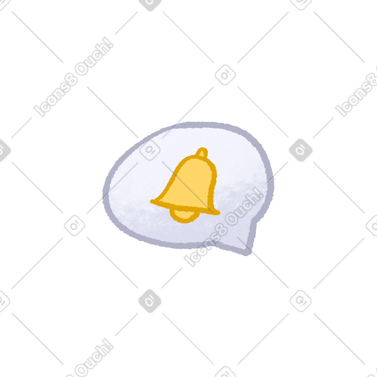 Speech bubble with bell illustration in Hue style download in PNG, SVG