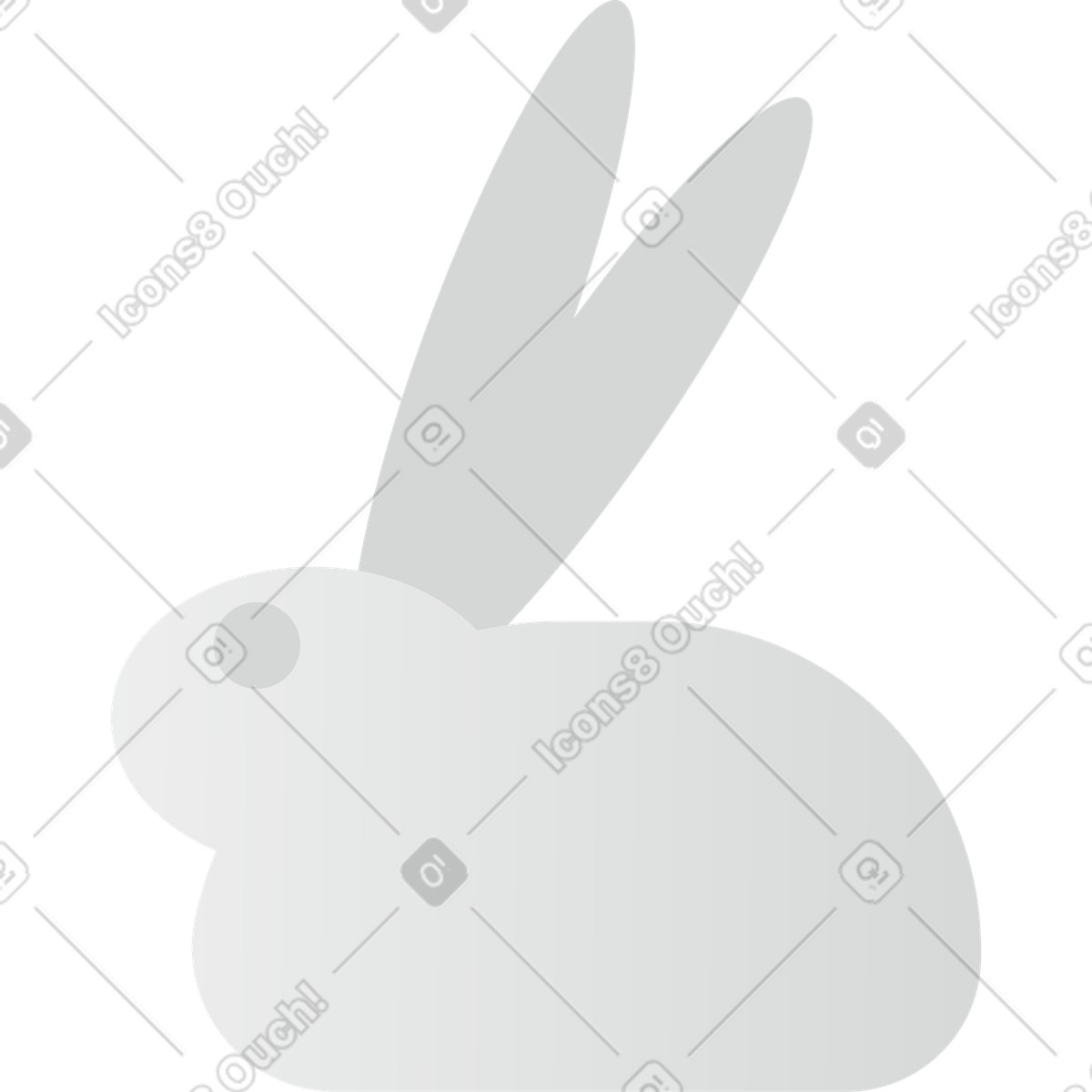 Rabbit illustration in Clip style download in PNG, SVG