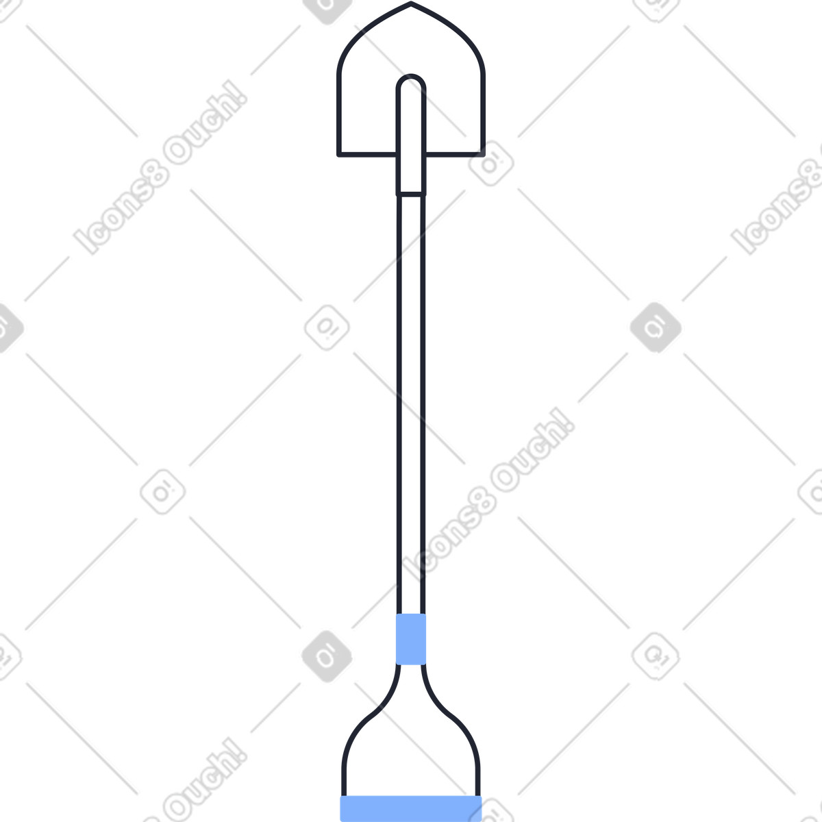 Schaufel-Illustration im Pablita-Stil als Download in PNG, SVG