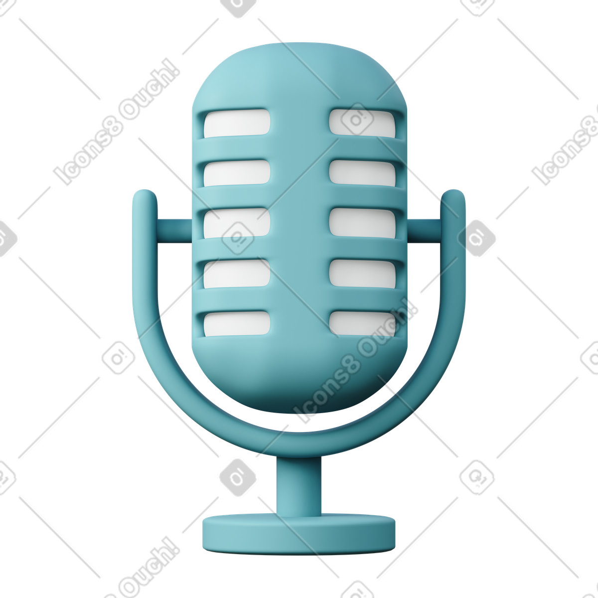Ilustración Microphone en estilo 3D Sugary a descargar en PNG y SVG