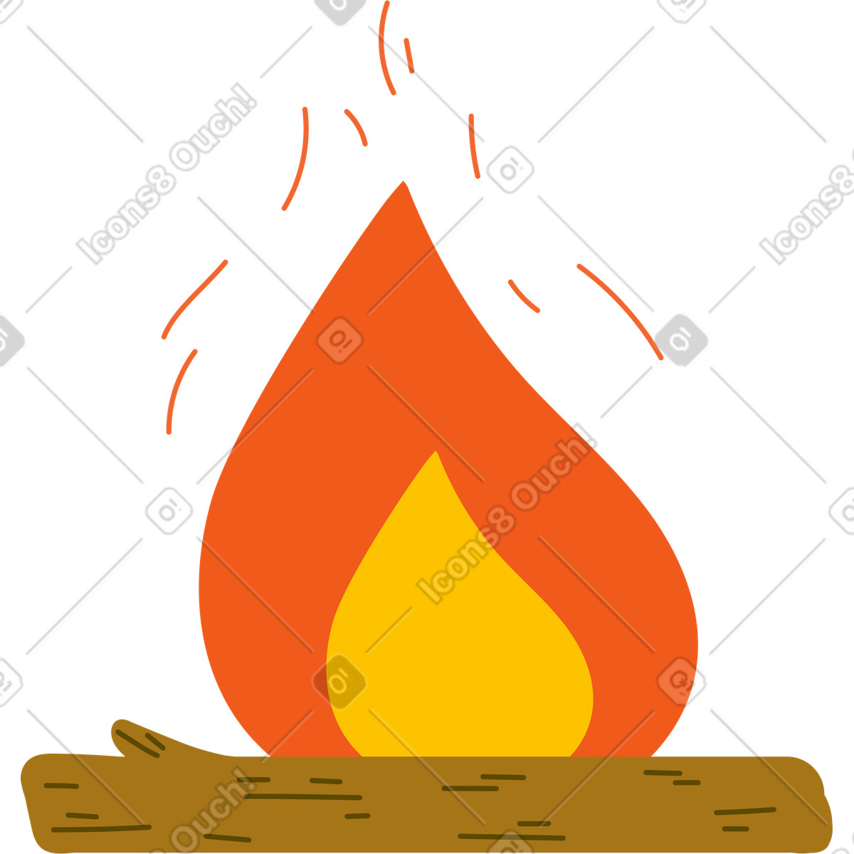 Illustration Feu dans le style Woof à télécharger aux formats PNG, SVG