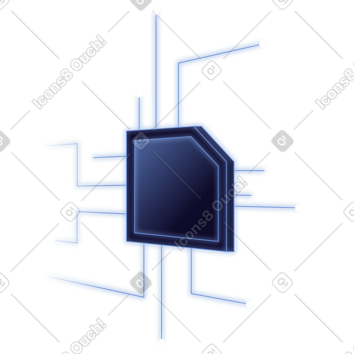 Microcircuit illustration in Dimension style download in PNG, SVG