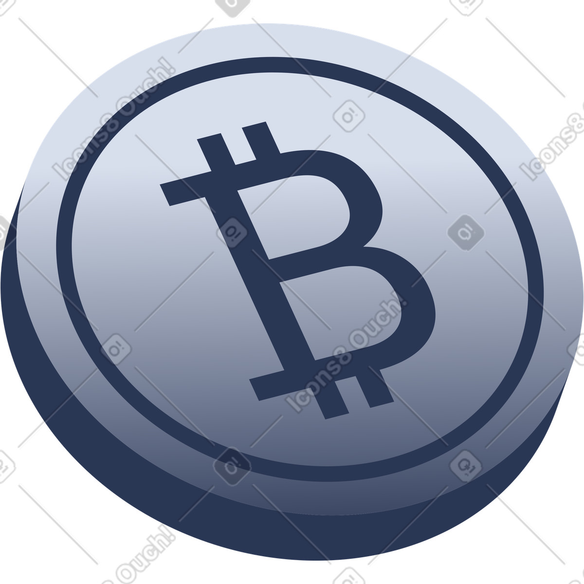 Bitcoin-Illustration im Lucent-Stil als Download in PNG, SVG