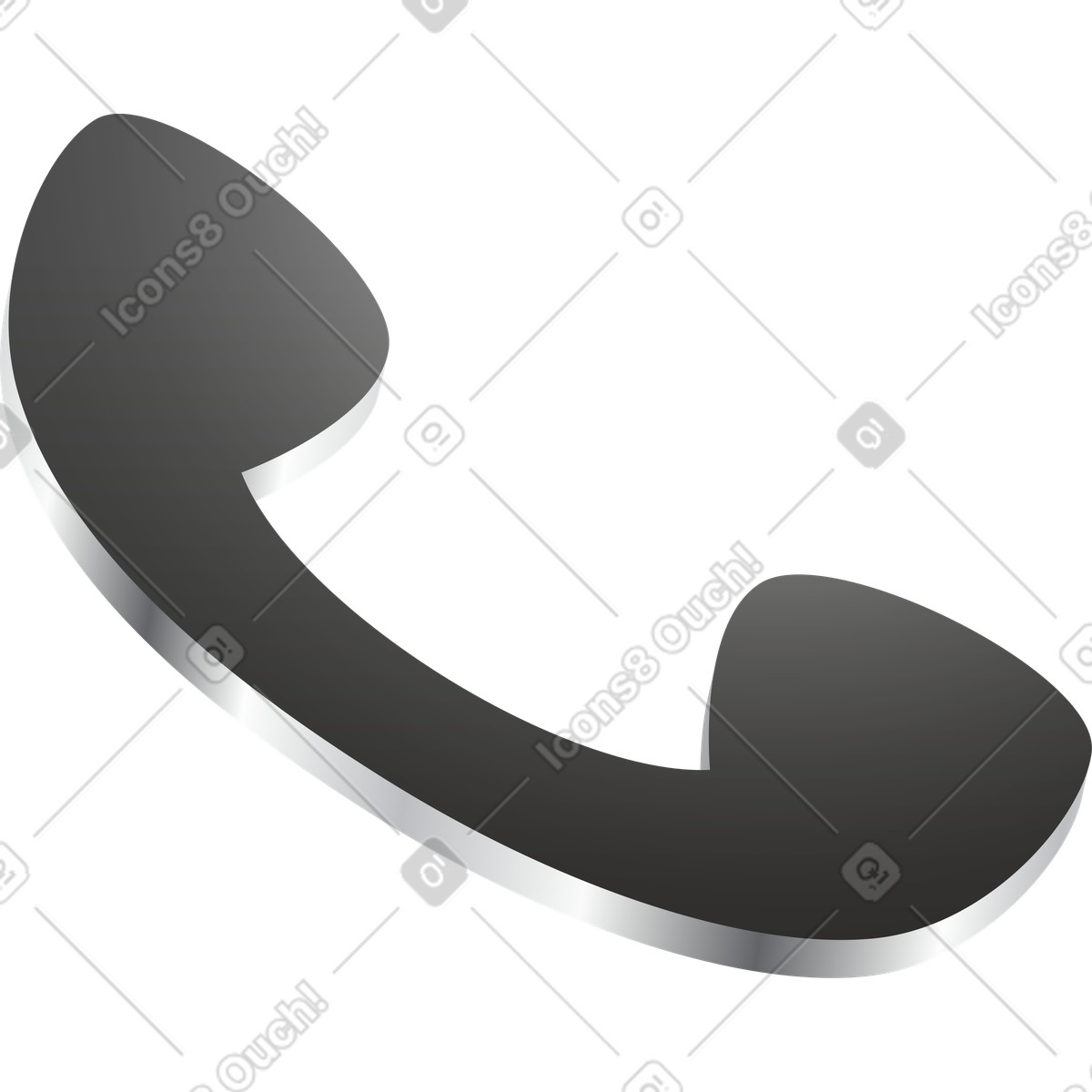 Dark phone handset icon illustration in Token style download in PNG, SVG