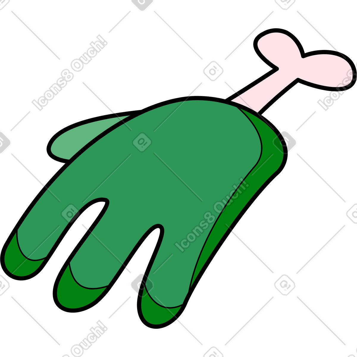 Ilustração de Mão zumbi em no estilo Surr para baixar em PNG, SVG