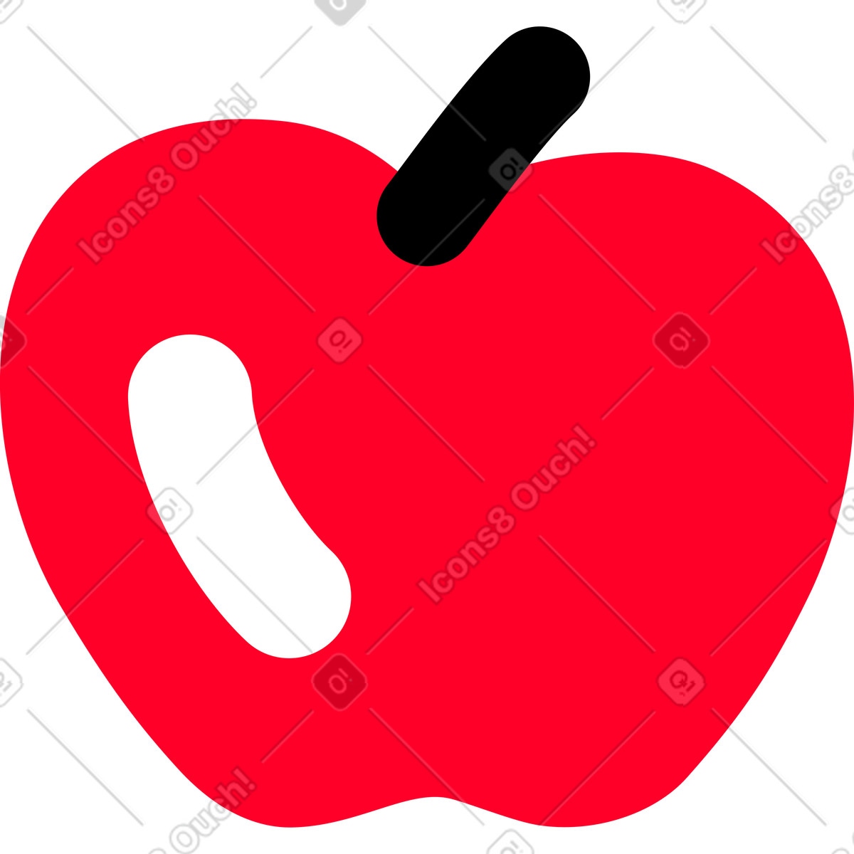 Apple with glare illustration in Transistor style download in PNG, SVG