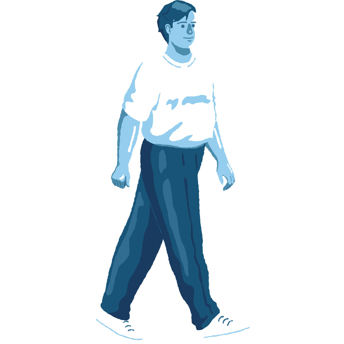 Ilustración Chubby man walking en estilo Cherry a descargar en PNG y SVG