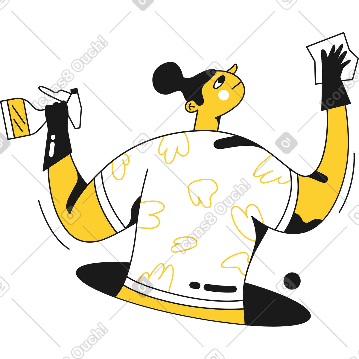 Ilustración Mujer de limpieza en estilo Taxi a descargar en PNG y SVG