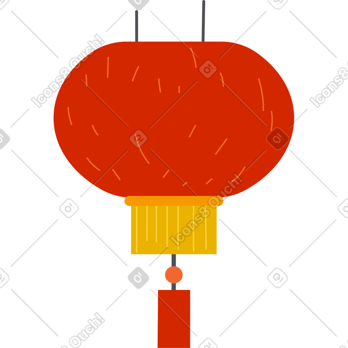 下载 Woof 风格的 新年灯笼 插画，支持 PNG、SVG 格式