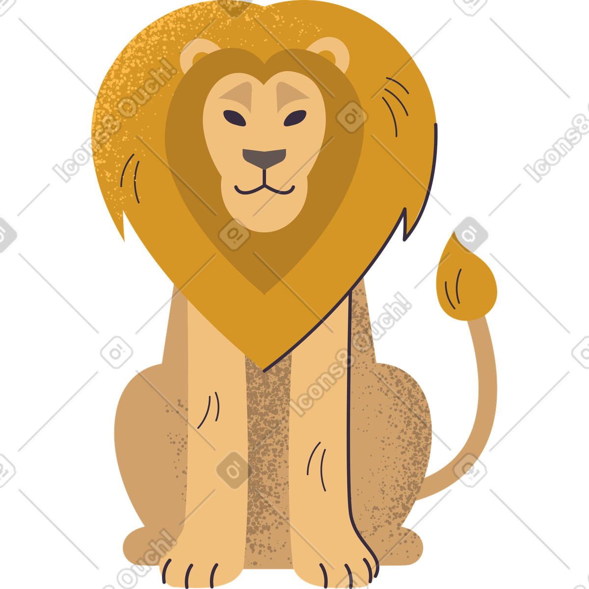 Löwe-Illustration im Pale-Stil als Download in PNG, SVG