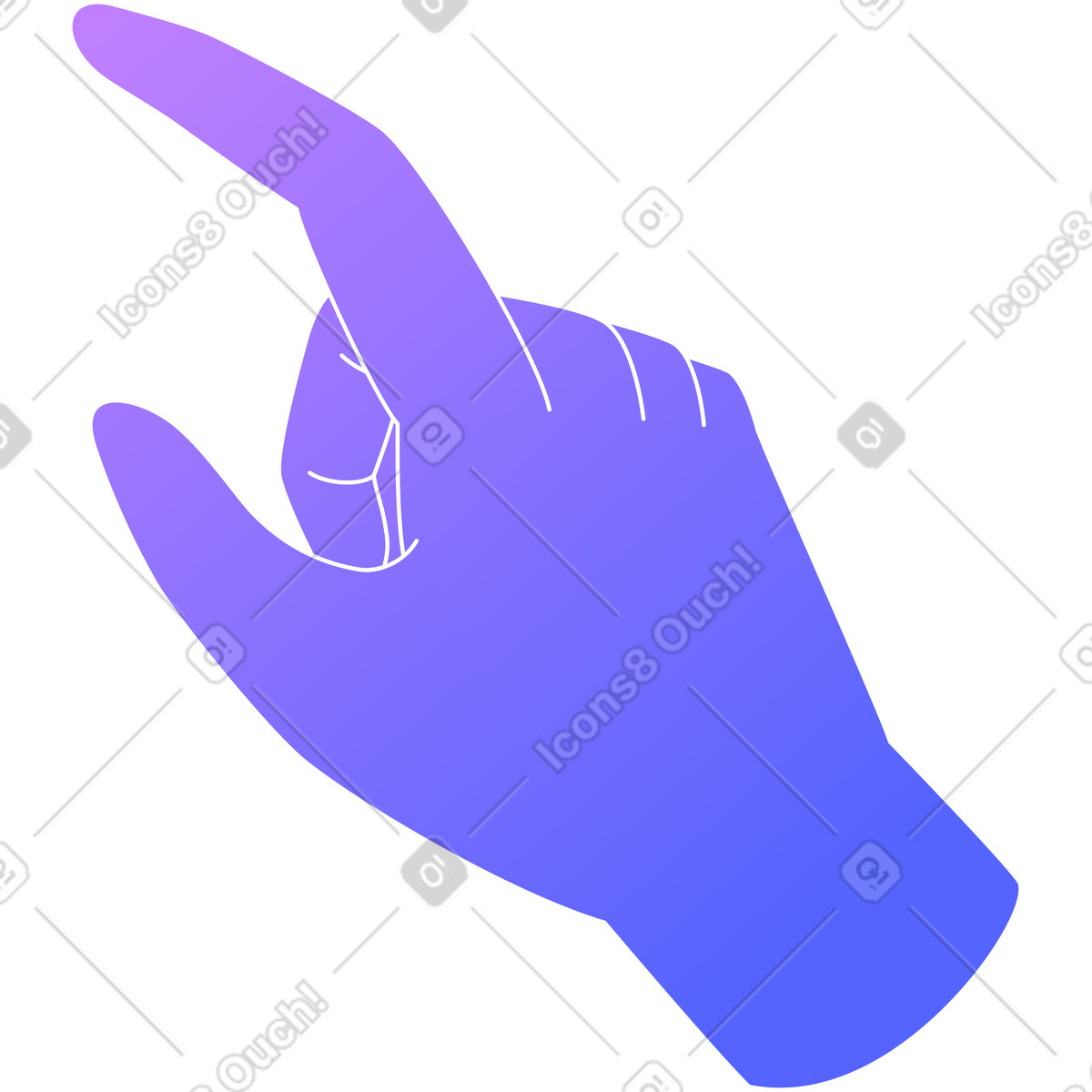 Mano illustrazione in stile Lucent scarica in PNG, SVG