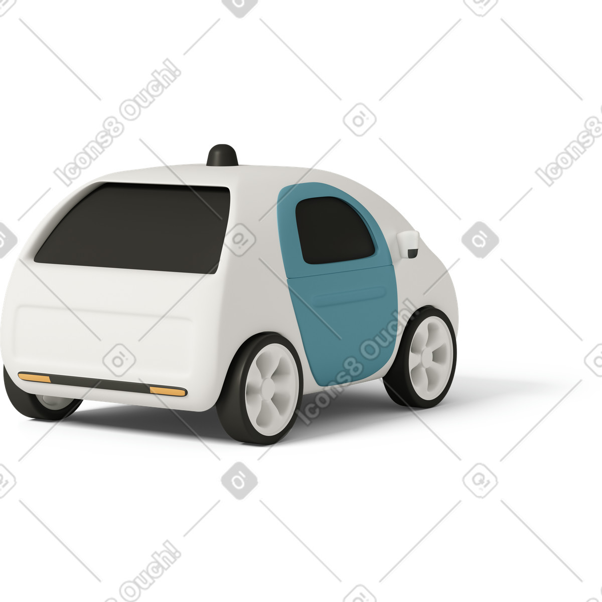3D Casual life 스타일의 Smart car back 일러스트레이션 PNG, SVG 다운로드