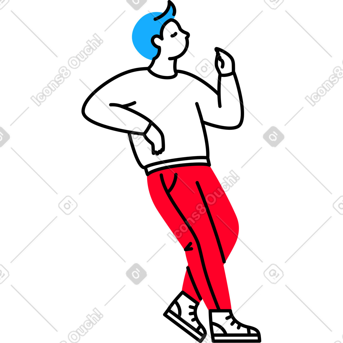 Man leaning on his arm illustration in Transistor style download in PNG, SVG