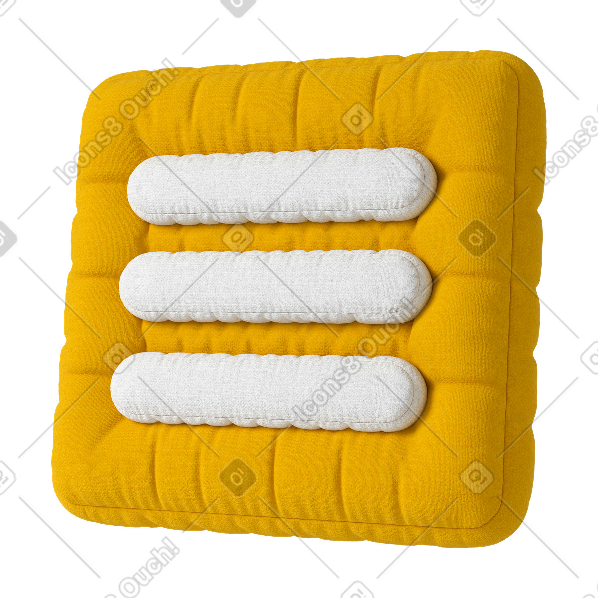 Pulsante del menu hamburger morbido, interfaccia dell'app illustrazione in stile 3D Plush icons scarica in PNG, SVG