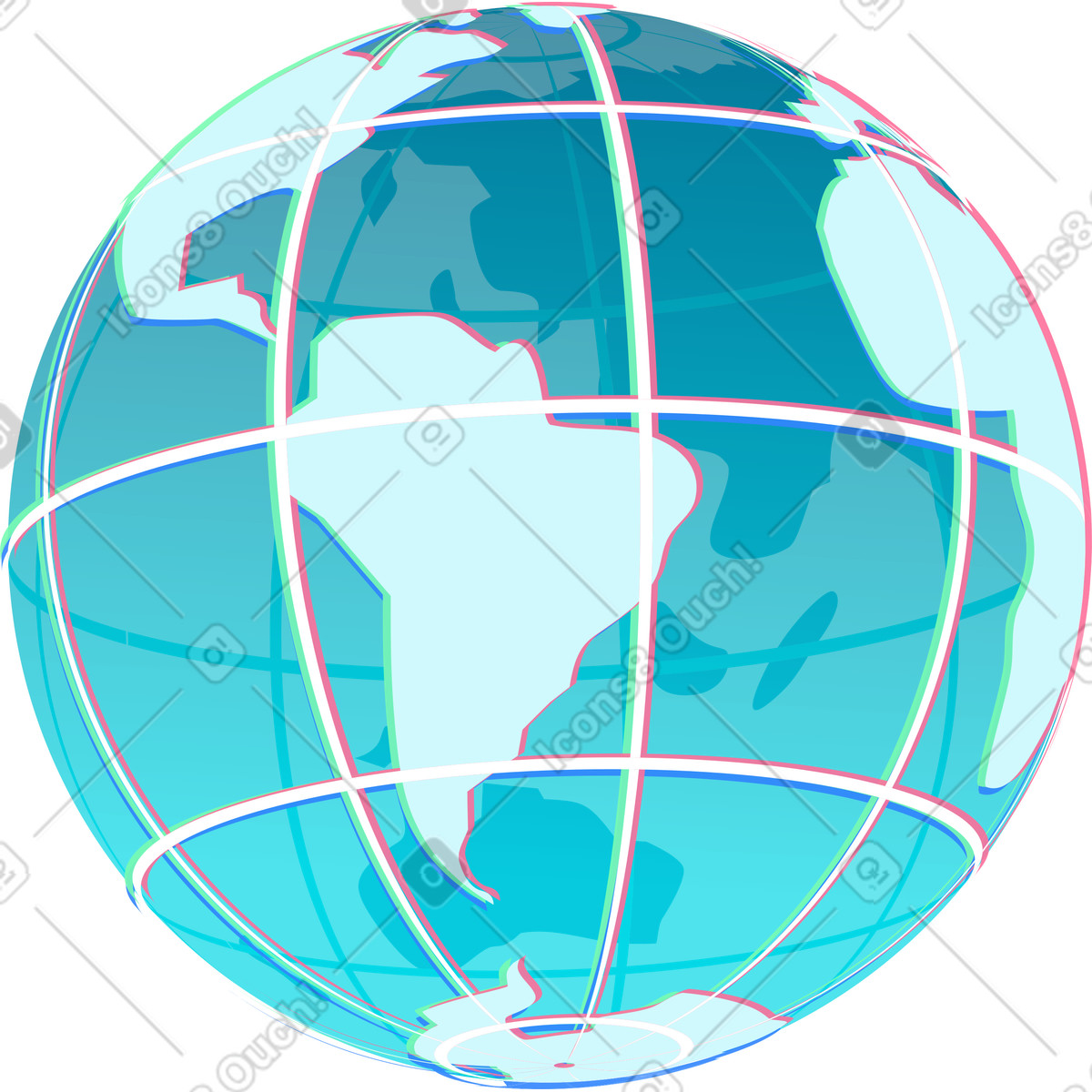 Erdplanet-Illustration im Neon-Stil als Download in PNG, SVG