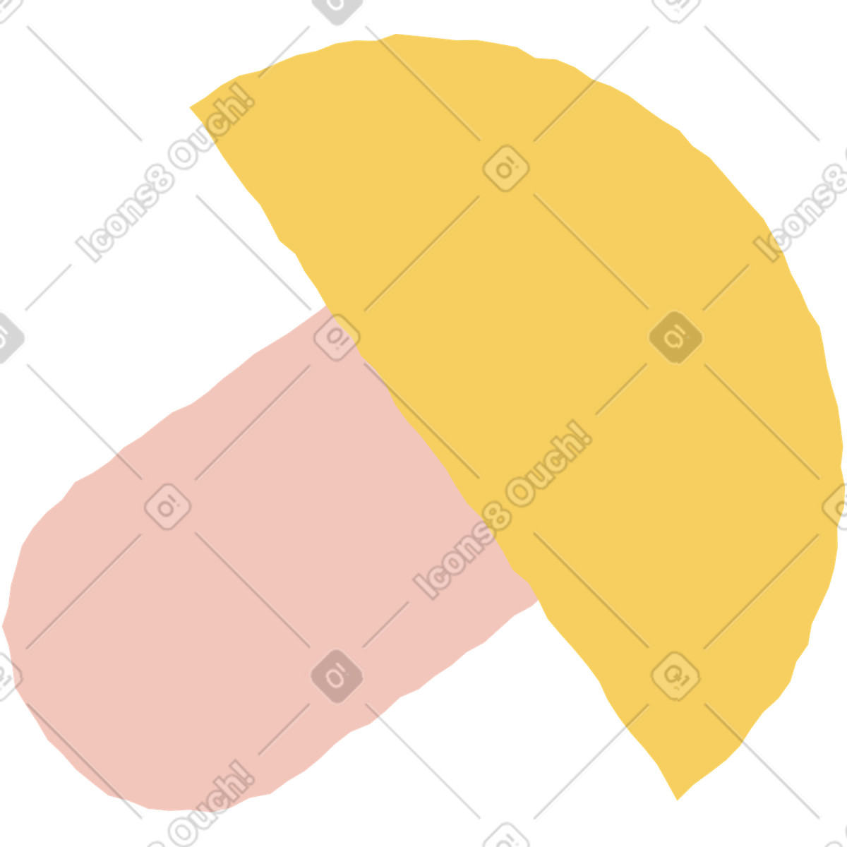 Illustration Beige and yellow mushroom dans le style Pablo à télécharger aux formats PNG, SVG