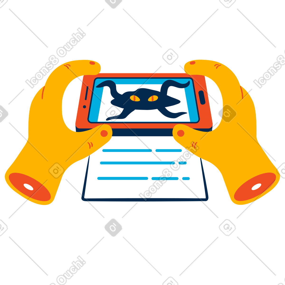 Augmented reality in the phone illustration clipart free graphics download PNG
