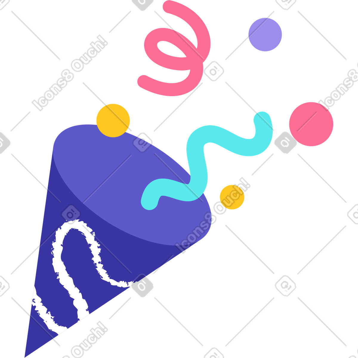 Confetti illustration in Bright style download in PNG, SVG
