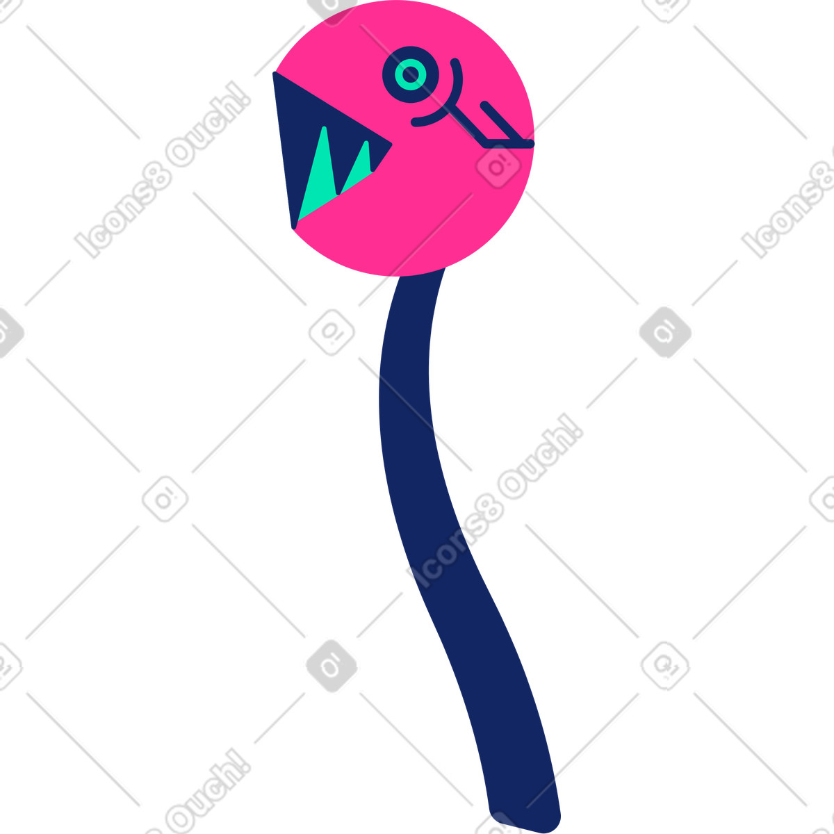 Ilustración Una planta maligna en estilo Cyborg a descargar en PNG y SVG