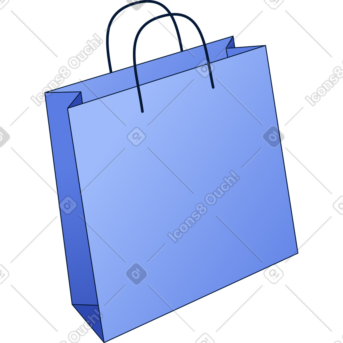 Ilustración Blue shopping bag icon for ecommerce cart checkout and online purchases en estilo Neat a descargar en PNG y SVG