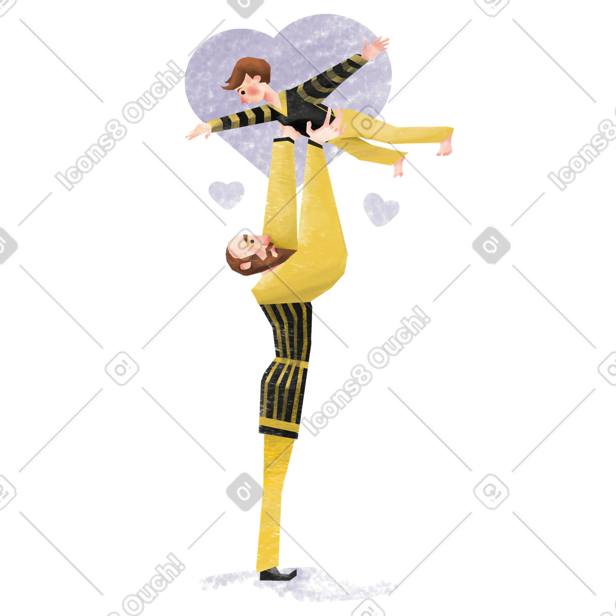 Ilustración Padre levantando a su hijo en el aire estilo Family descargar PNG y SVG