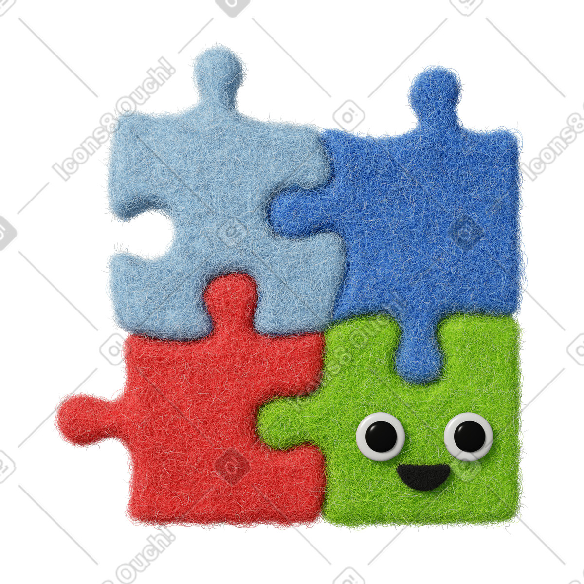 Fuzzy スタイルの Colorful puzzle のイラストをPNG、SVG形式でダウンロード